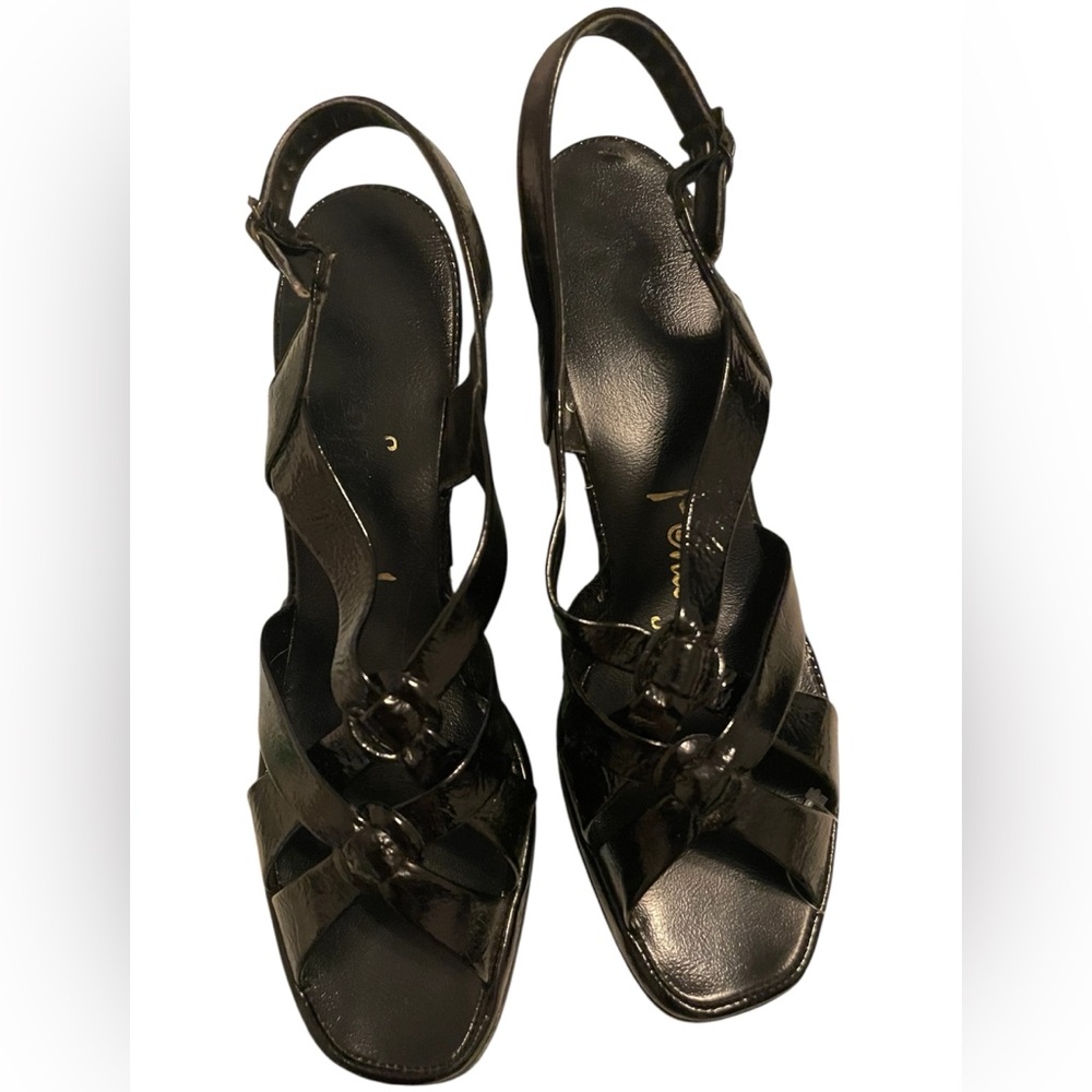 Vintage Black PENALJO patent strap shoes